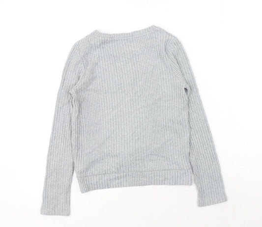 NEXT Girls Grey Viscose Pullover Sweatshirt Size 11 Years Pullover
