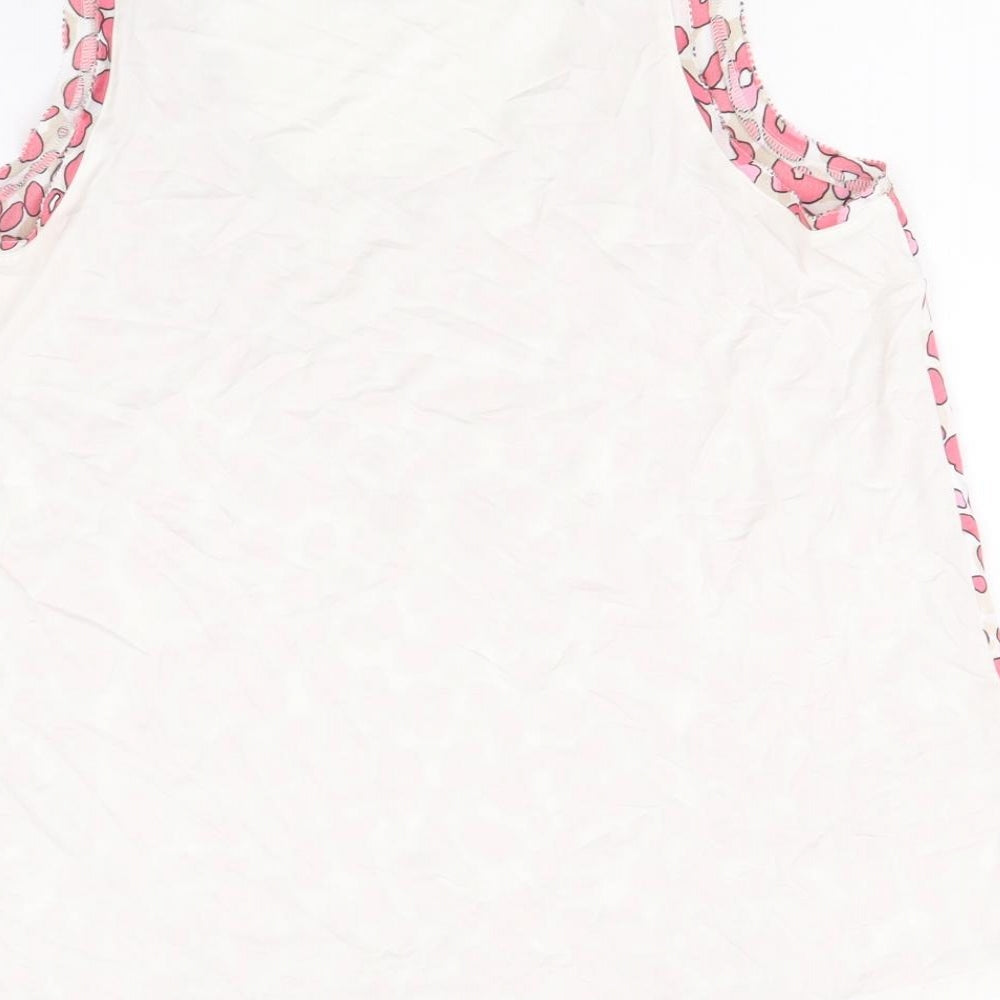 Marks and Spencer Womens Pink Animal Print Polyester Basic Tank Size 8 Round Neck - Leopard Print