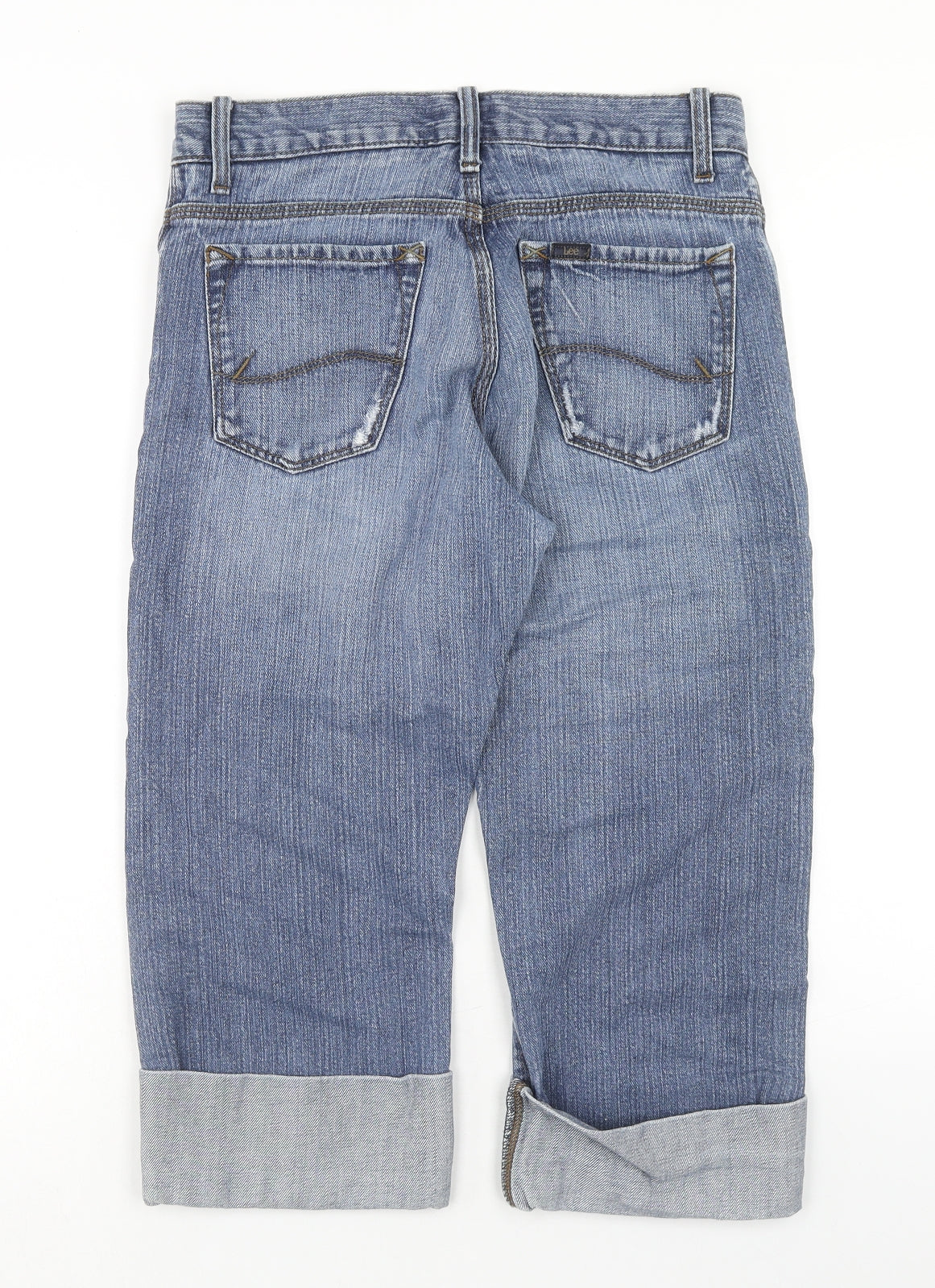 Lee Womens Blue Cotton Straight Jeans Size 30 in Regular Button