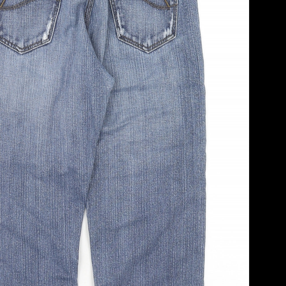 Lee Womens Blue Cotton Straight Jeans Size 30 in Regular Button