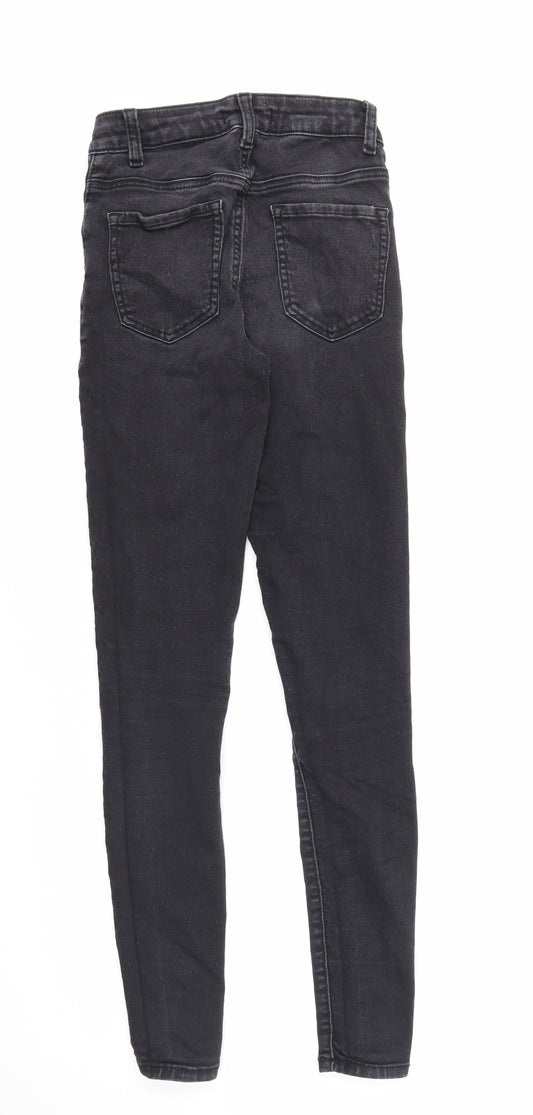 Denim & Co. Womens Black Cotton Skinny Jeans Size 8 Regular Zip - Waist 22 Inches