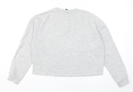 New Look Girls Grey Cotton Pullover Sweatshirt Size 14-15 Years Pullover