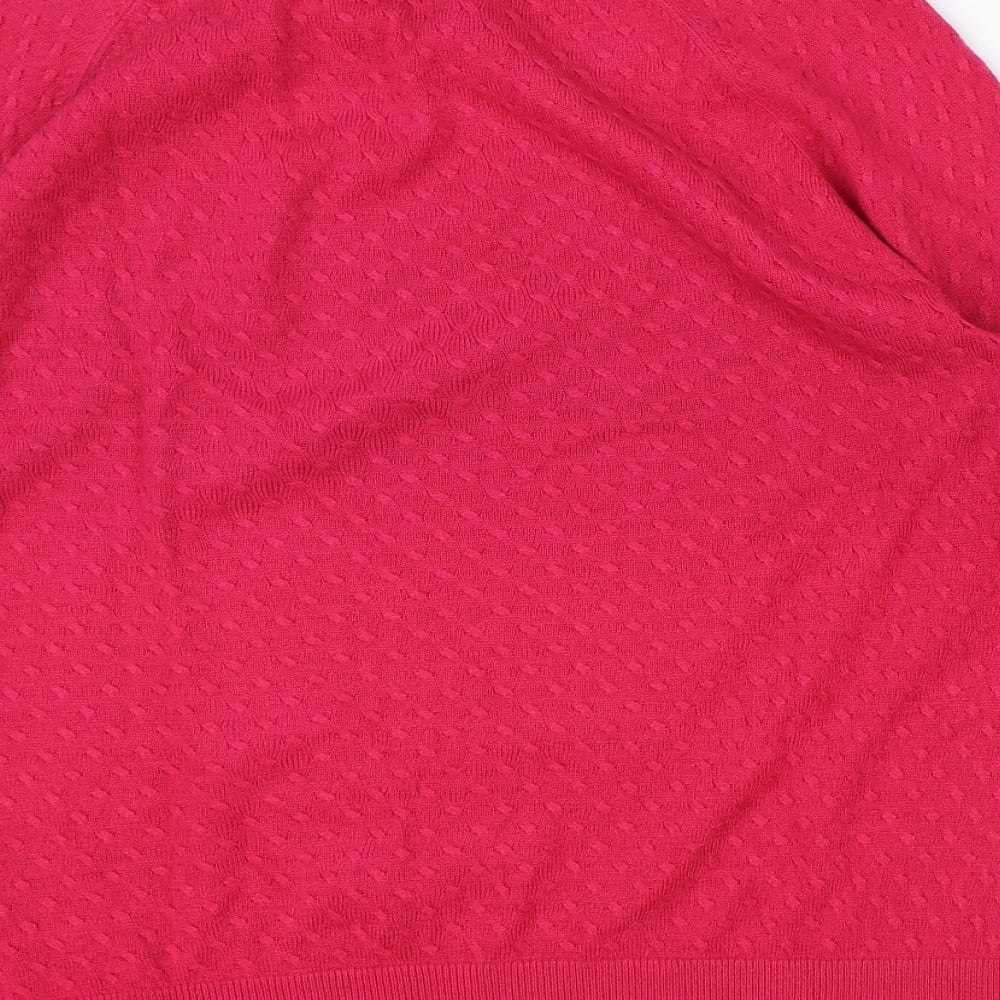 Marks and Spencer Womens Pink Scoop Neck Acrylic Pullover Jumper Size 16