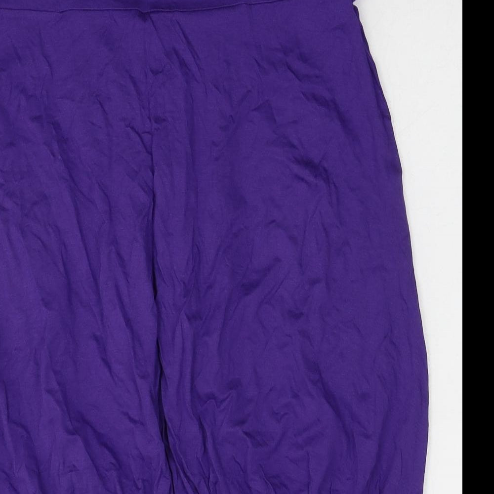 Look Womens Purple Viscose Basic Blouse Size 16 Off the Shoulder