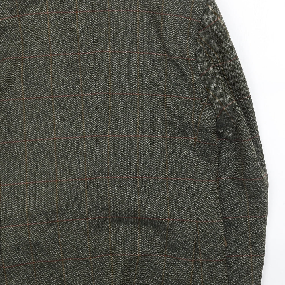 Saxony Mens Green Wool Jacket Blazer Size 40 Regular