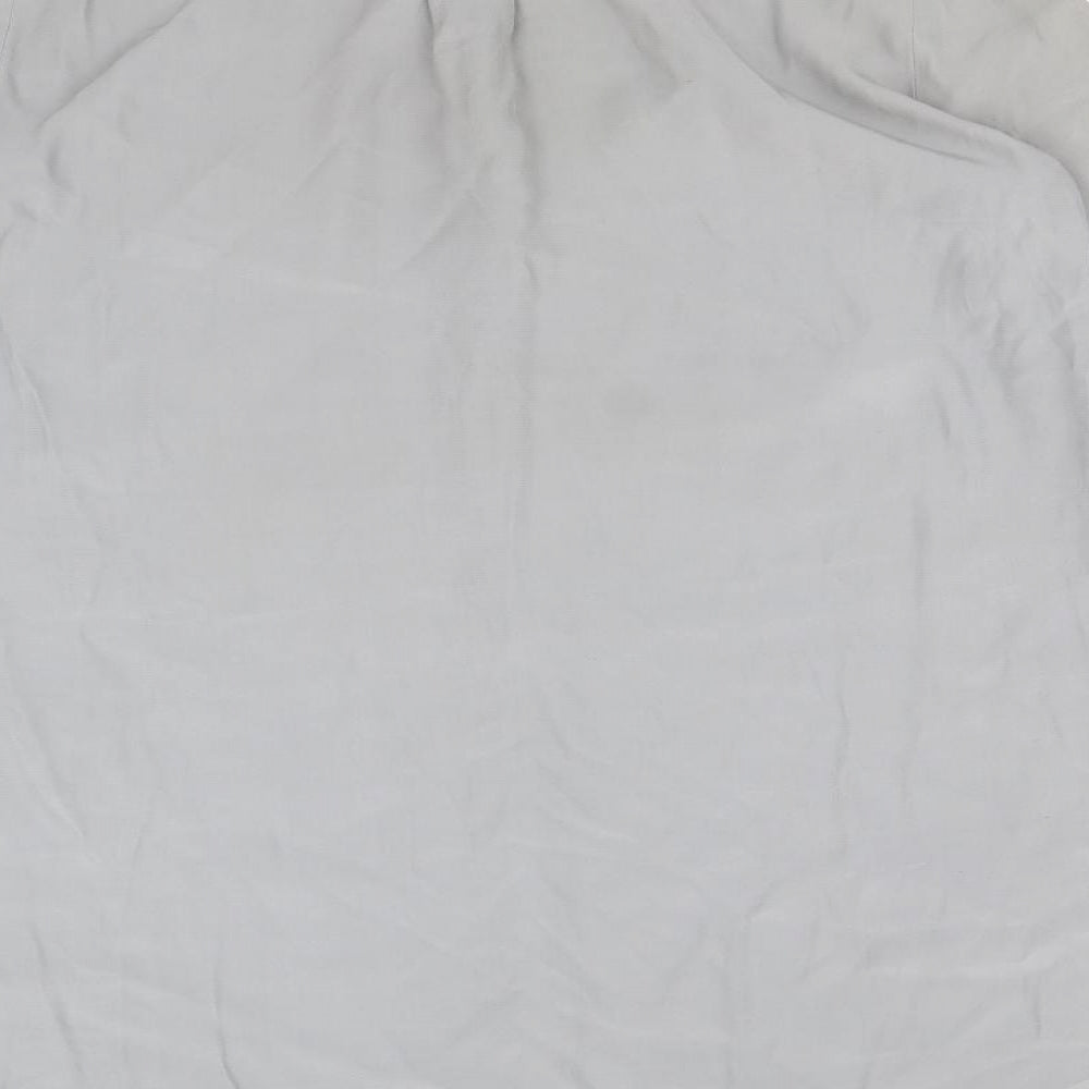 Topshop Womens Grey Viscose Shirt Dress Size 8 Collared Button