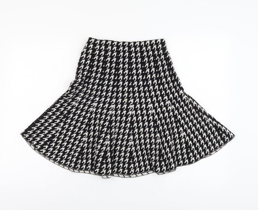 Sans Souci Womens Black Geometric Cotton Skater Skirt Size S