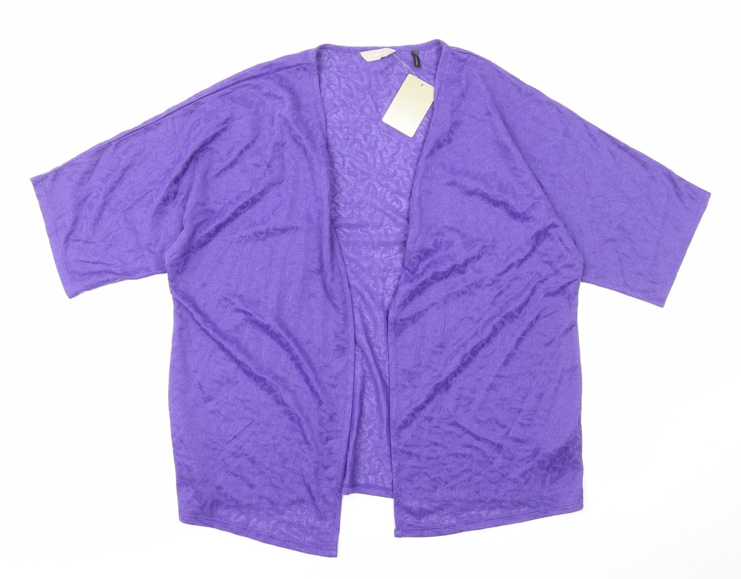 Anthology Womens Purple V-Neck Geometric Polyester Shrug Jumper Size 12