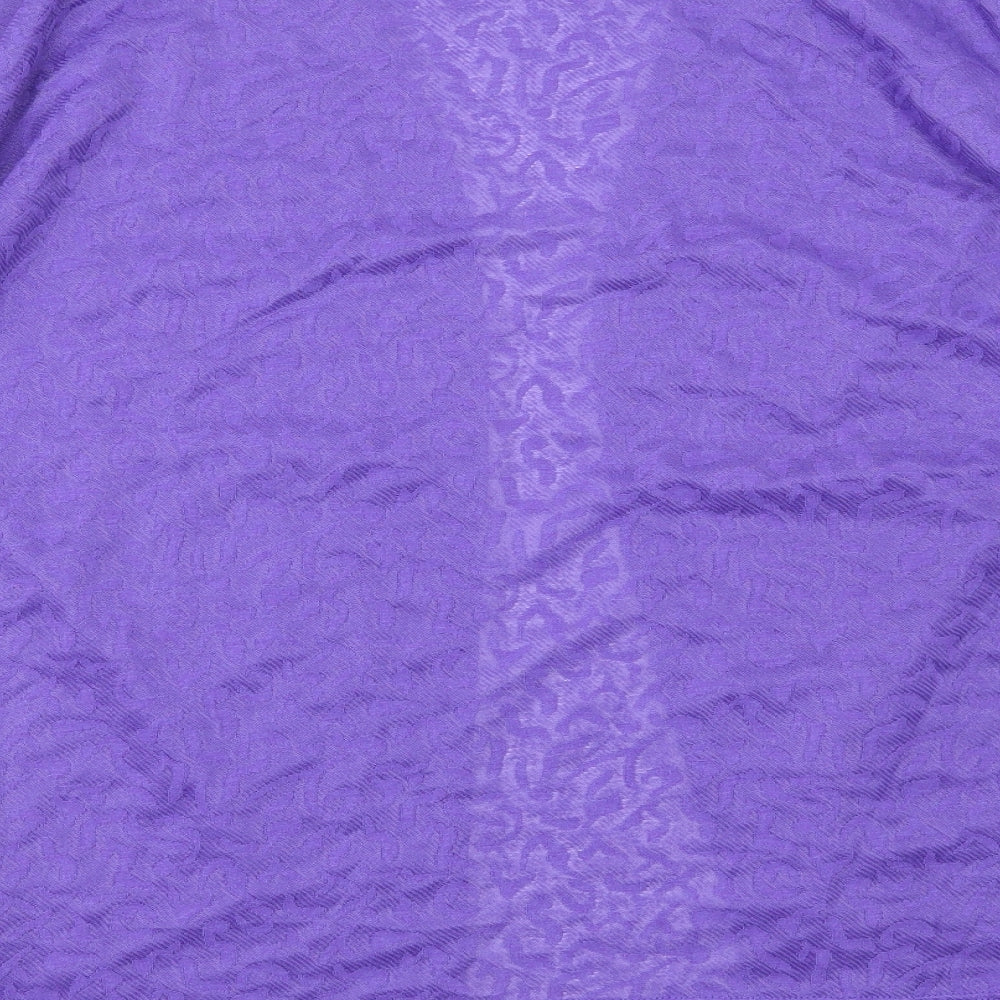 Anthology Womens Purple V-Neck Geometric Polyester Shrug Jumper Size 12