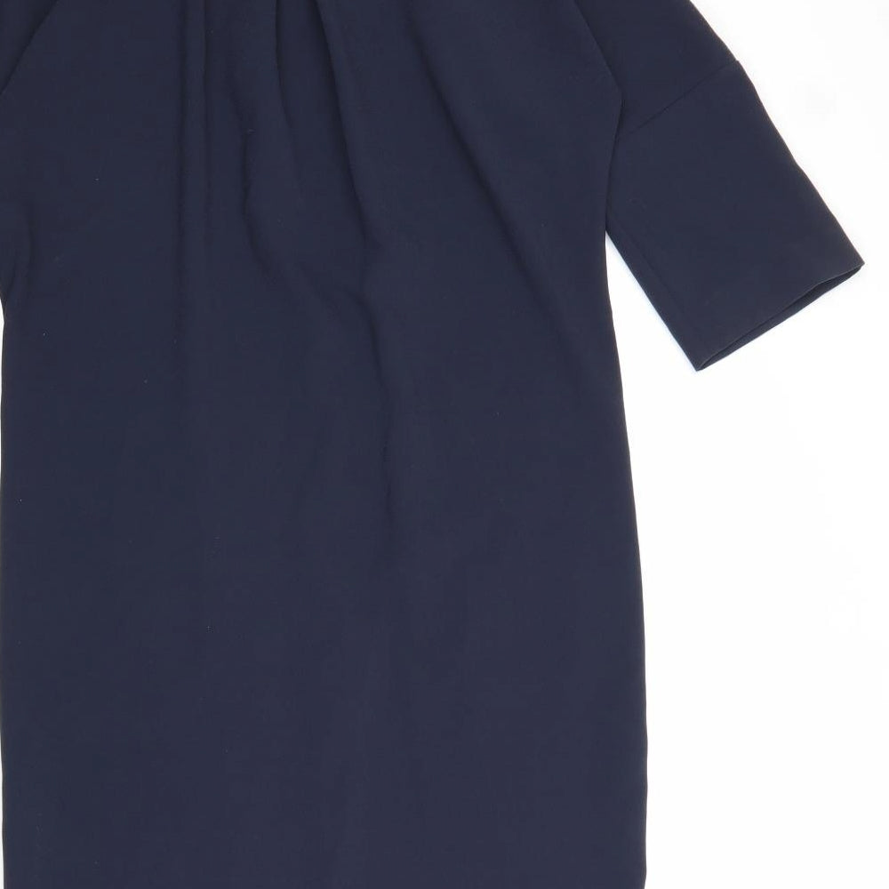 Jager Womens Blue Polyester Pencil Dress Size 6 V-Neck Hook & Eye