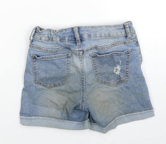 Gap Girls Blue Cotton Hot Pants Shorts Size 10 Years Regular Zip
