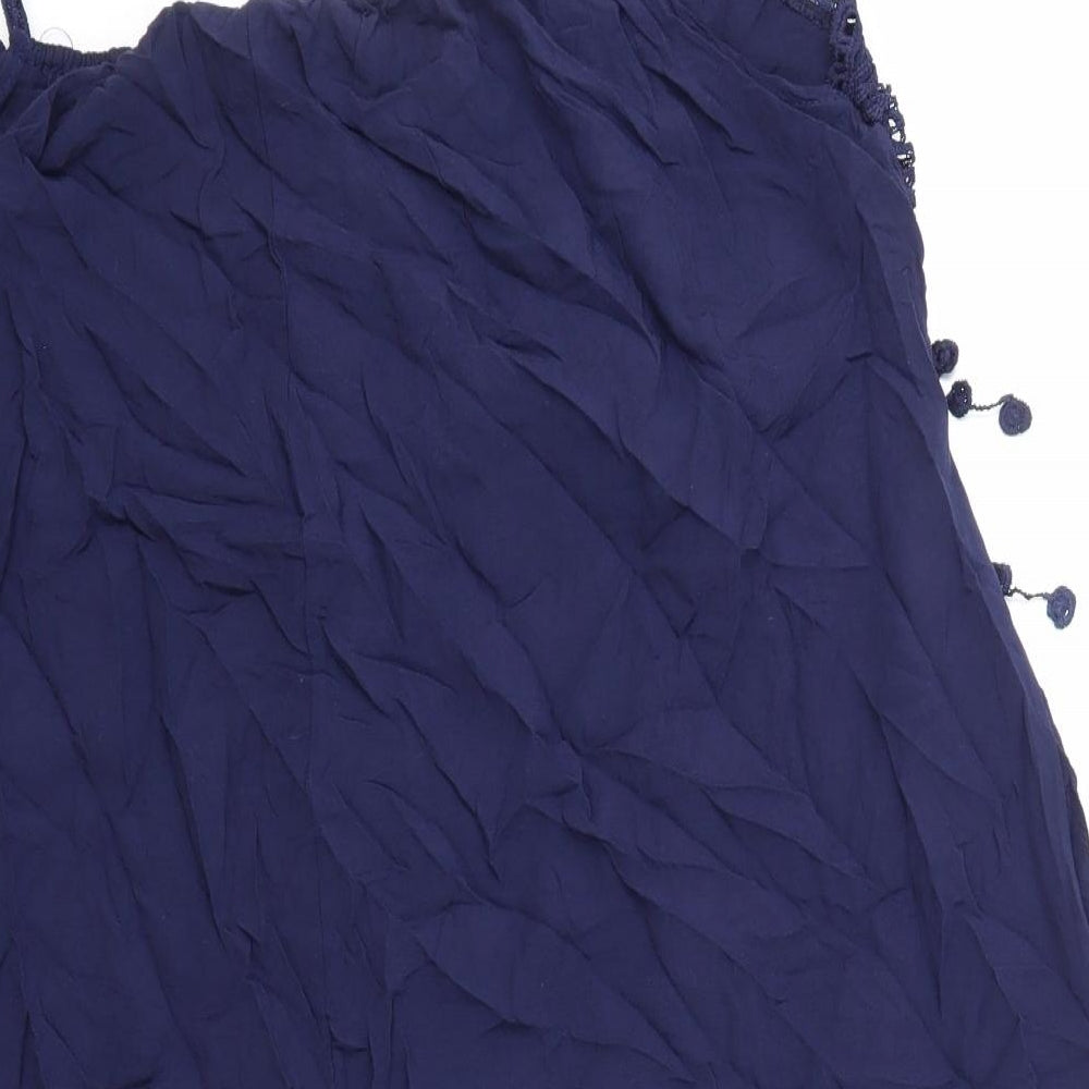 Preworn Womens Blue Cotton Basic Tank One Size Round Neck - Size 5XL