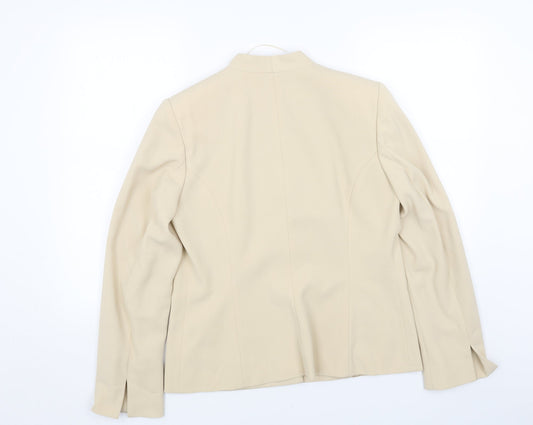 Roman Womens Beige Jacket Blazer Size 14 Button