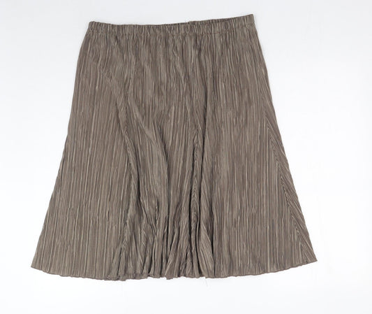 Preworn Womens Brown Polyester Swing Skirt Size 34 in