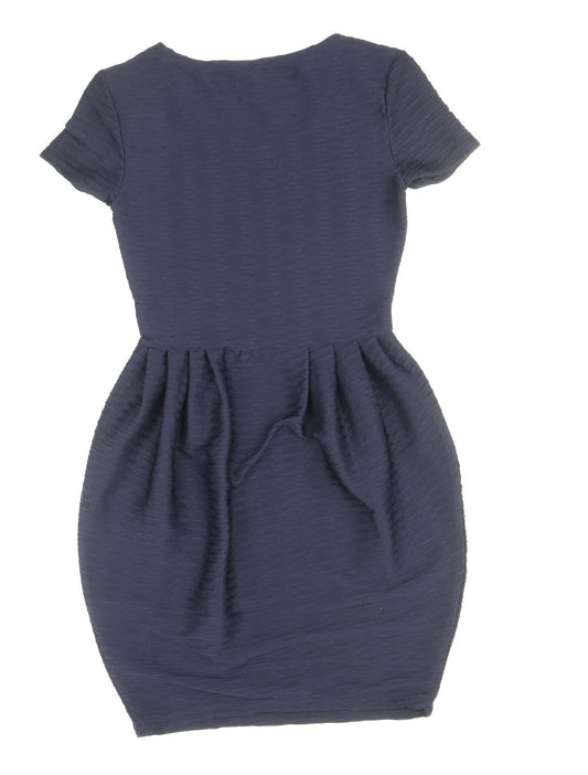 River Island Womens Blue Polyester Sheath Size 6 Round Neck Pullover