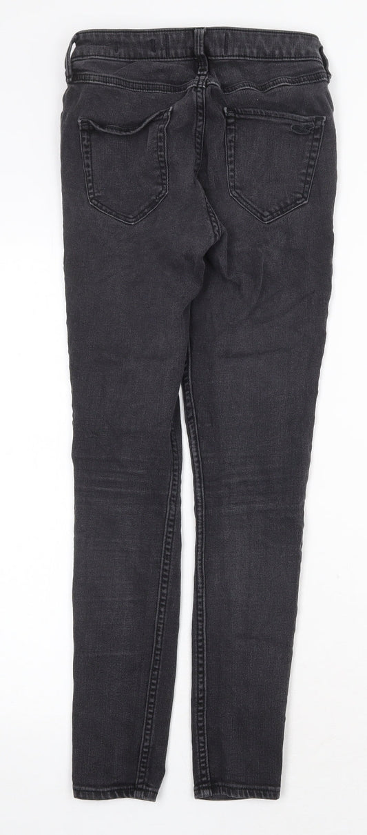 Hollister Womens Grey Cotton Skinny Jeans Size 24 in Regular Zip