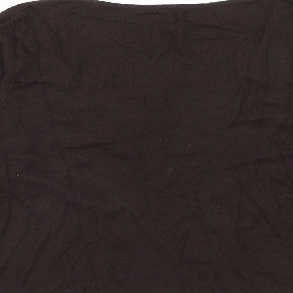 Per Una Womens Brown Round Neck Polyester Pullover Jumper Size 16