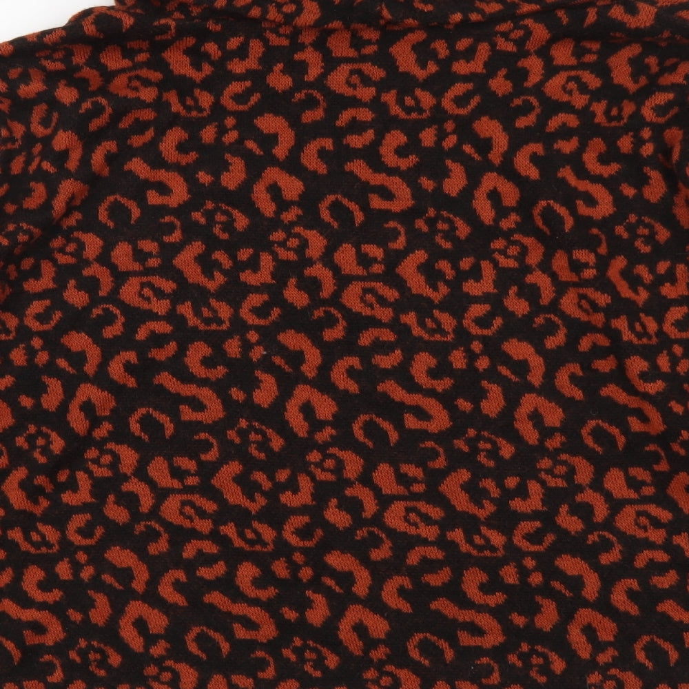 Roman Womens Brown Roll Neck Geometric Acrylic Pullover Jumper Size M