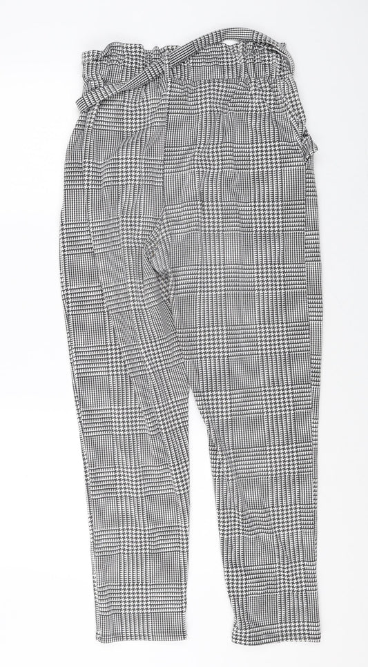 Spotted Womens Multicoloured Plaid Polyester Capri Trousers Size S Regular Tie