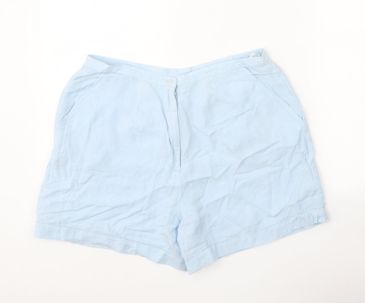 Pomodoro Womens Blue Polyester Bermuda Shorts Size 14 Regular Zip