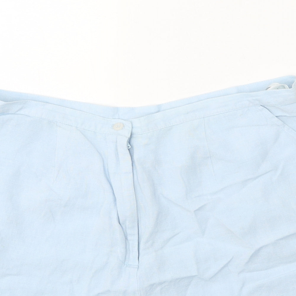 Pomodoro Womens Blue Polyester Bermuda Shorts Size 14 Regular Zip