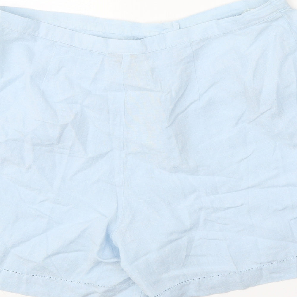 Pomodoro Womens Blue Polyester Bermuda Shorts Size 14 Regular Zip