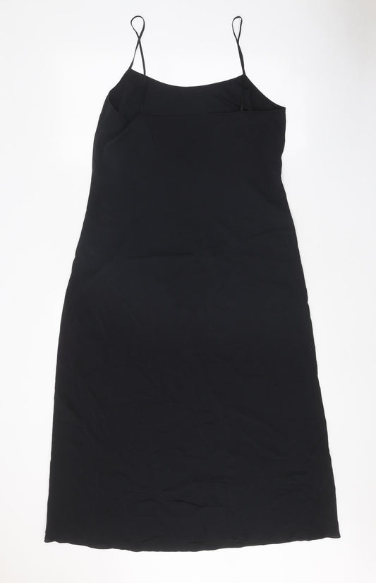 Aeffe Spa Womens Black Acetate A-Line Size 12 Round Neck Pullover