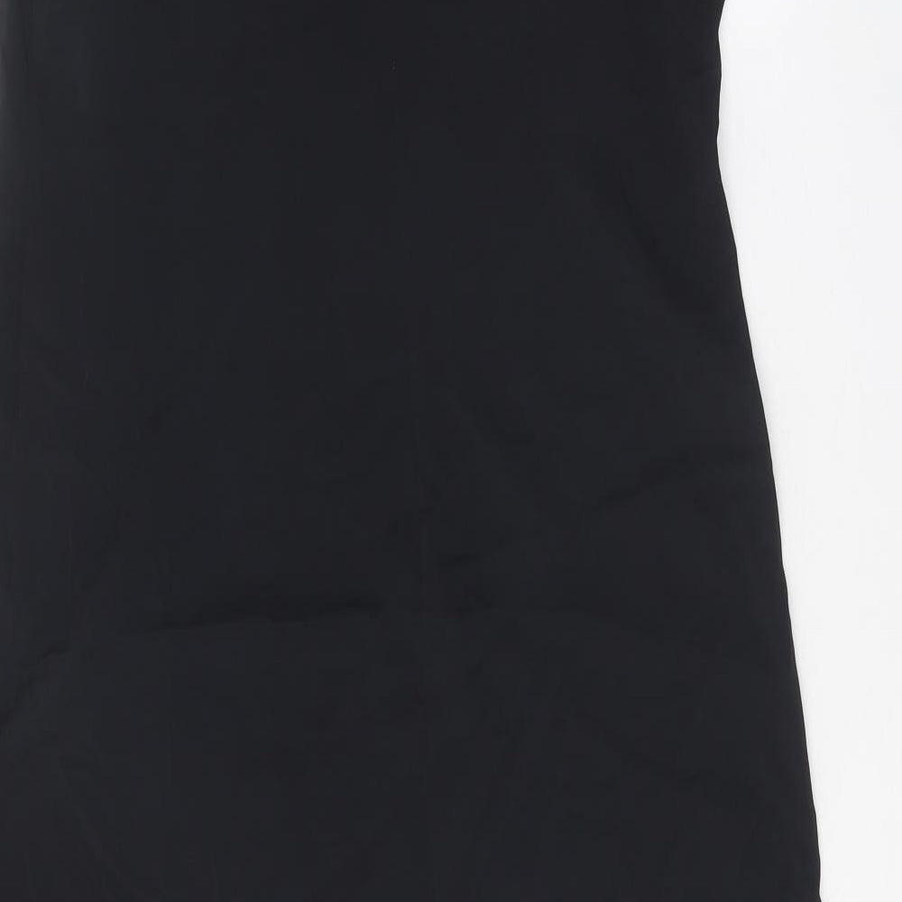 Aeffe Spa Womens Black Acetate A-Line Size 12 Round Neck Pullover