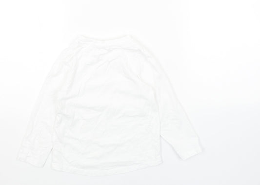 Studio Girls White Cotton Basic T-Shirt Size 3-4 Years Round Neck Pullover