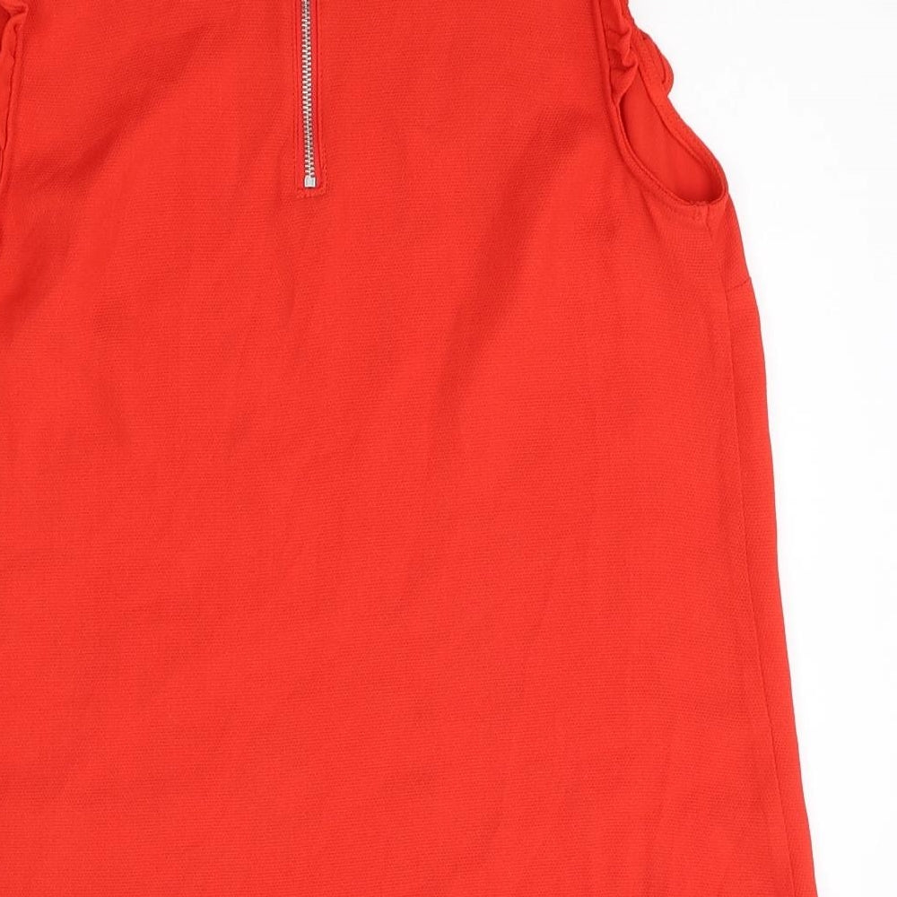 Papaya Womens Red Polyester Basic Tank Size 10 Round Neck