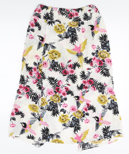 Miss Valley Womens Multicoloured Floral Rayon Swing Skirt Size M
