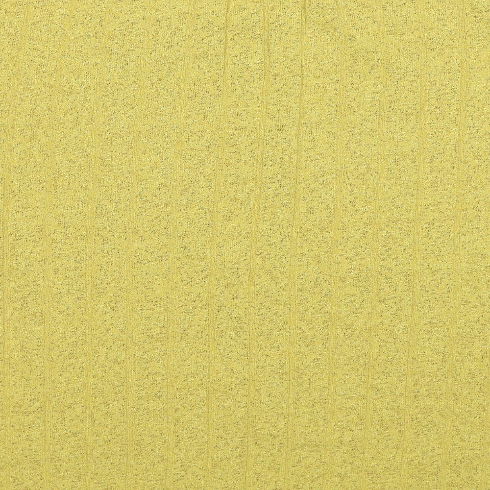 Marks and Spencer Womens Yellow Round Neck Viscose Pullover Jumper Size 18