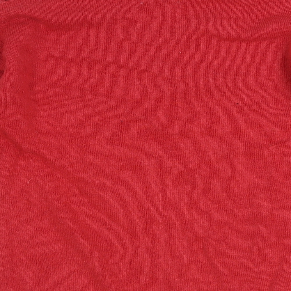 Benneton Boys Red Cotton Pullover Jumper Size 12-18 Months Button