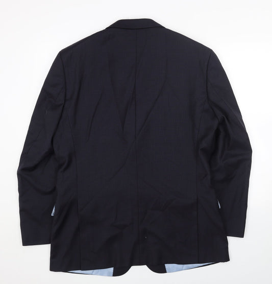 Preworn Mens Blue Polyester Jacket Blazer Size 42 Regular