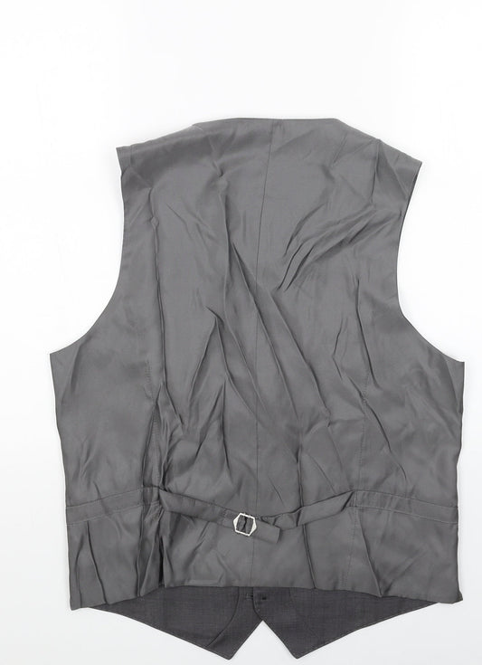 Marks and Spencer Mens Grey Polyester Jacket Suit Waistcoat Size 40 Regular