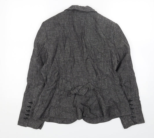 BANDOLERA Womens Grey Jacket Blazer Size 16 Button