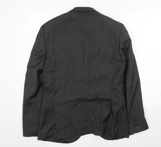 Preworn Mens Grey Viscose Jacket Blazer Size 38 Regular