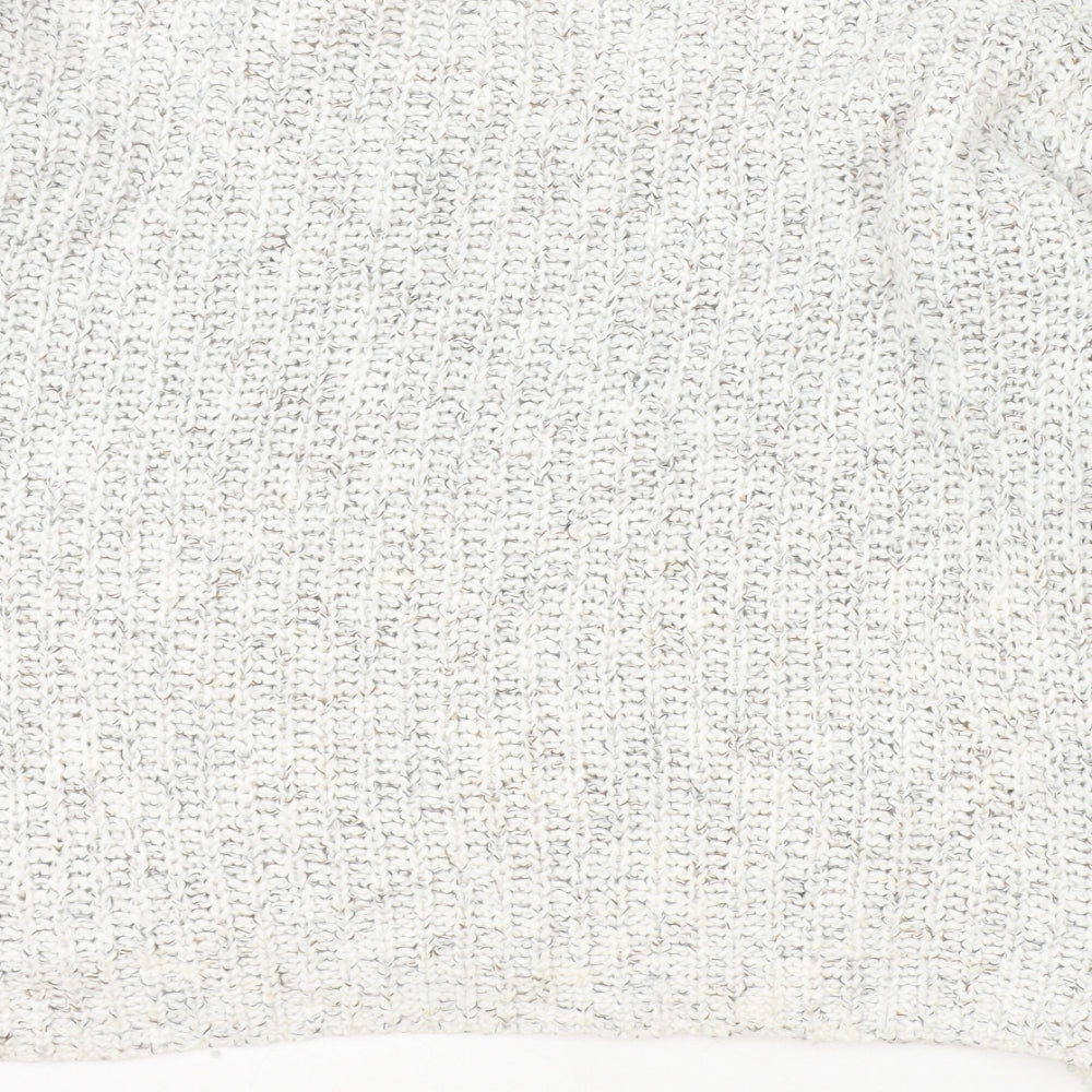 Marks and Spencer Womens Ivory V-Neck Cotton Pullover Jumper Size 8
