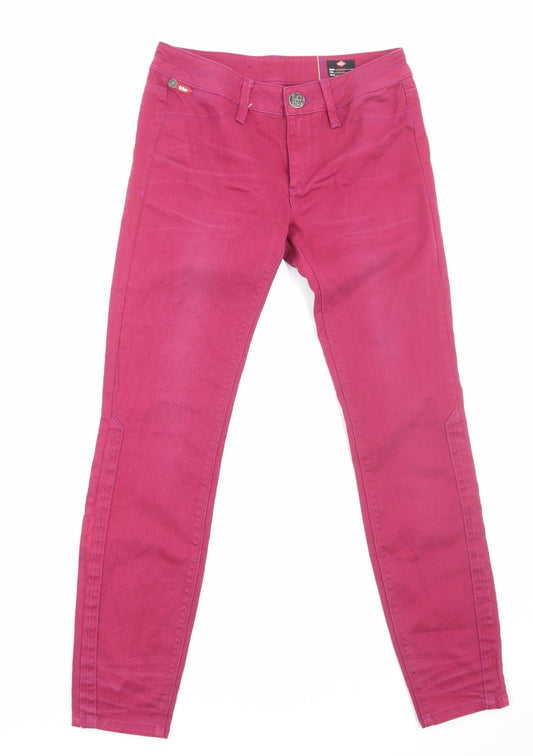 Lee Cooper Womens Pink Cotton Skinny Jeans Size 6 Regular Zip
