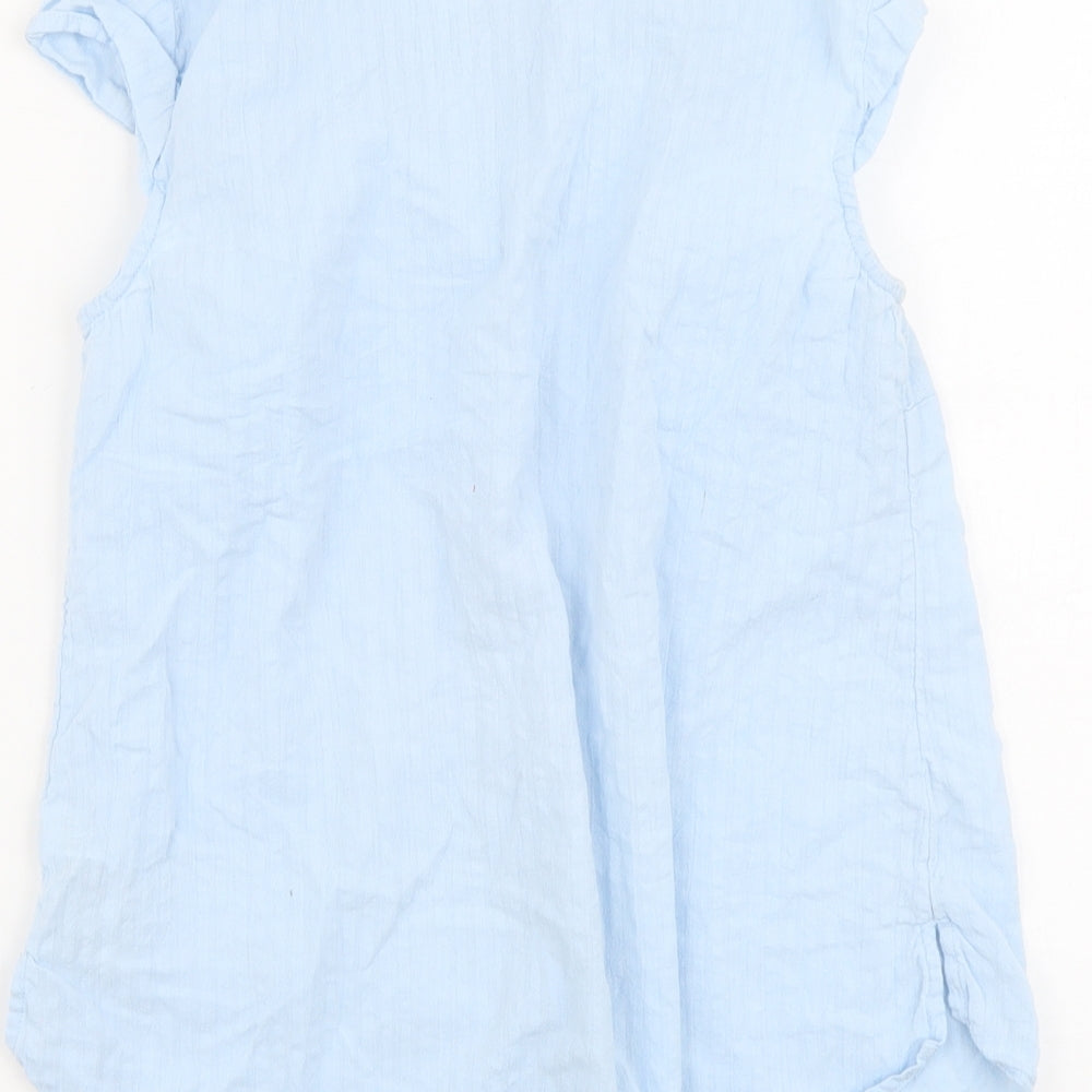 Monsoon Womens Blue Cotton Basic Tank Size 8 Round Neck