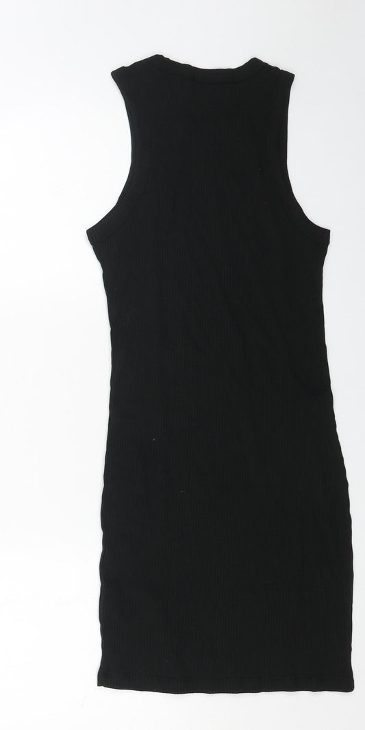 Brave Person Womens Black Cotton Tank Dress Size S Round Neck Pullover - Ribbed