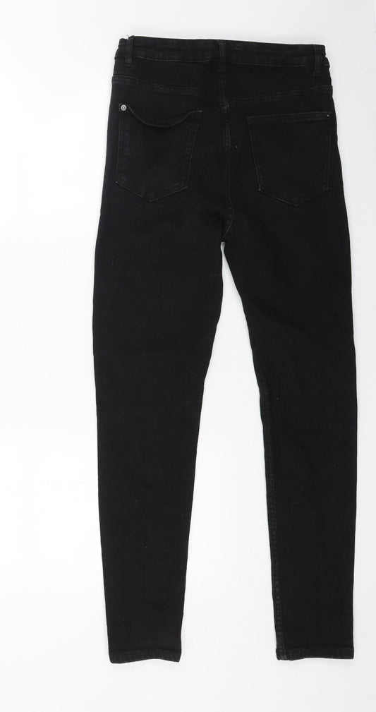 Reverse Womens Black Cotton Skinny Jeans Size 12 L27 in Regular Button