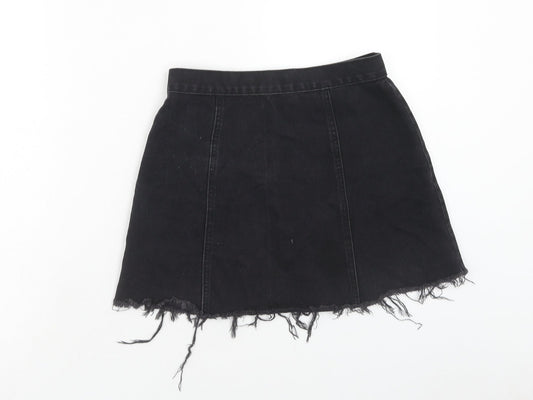 Cooperative Womens Black Cotton Mini Skirt Size S Button