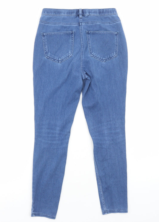 Marks and Spencer Womens Blue Cotton Skinny Jeans Size 10 Regular