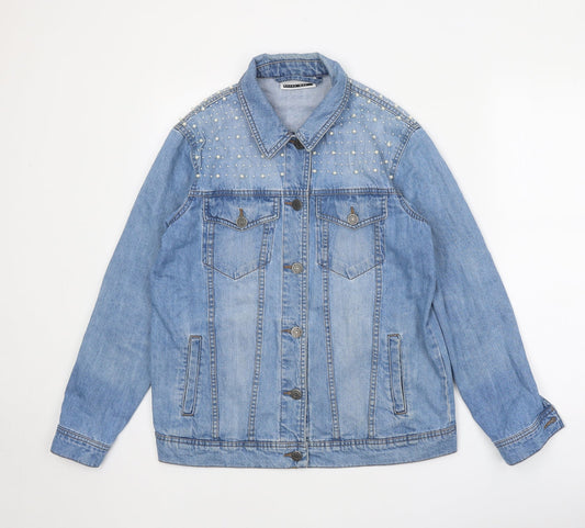 Noisy May Womens Blue Jacket Size S Button