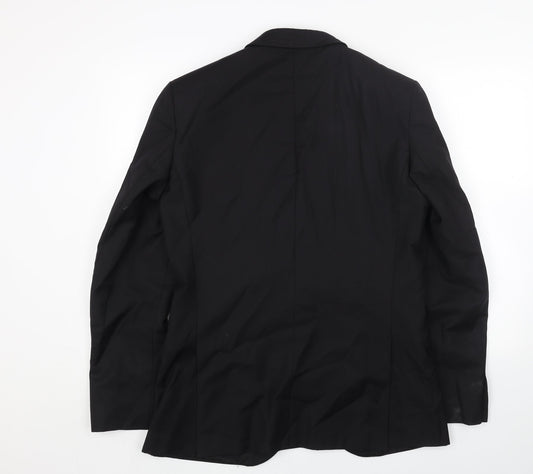 Paul Costelloe Mens Black Patent Leather Jacket Blazer Size 40 Regular