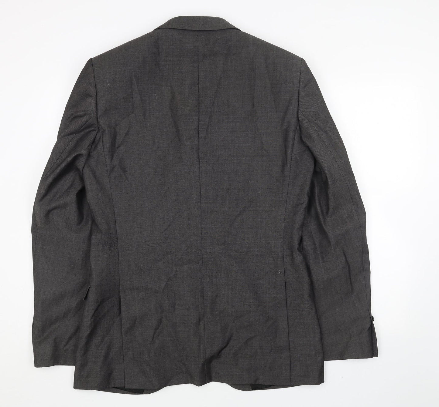 Paul Costelloe Mens Grey Patent Leather Jacket Blazer Size 38 Regular