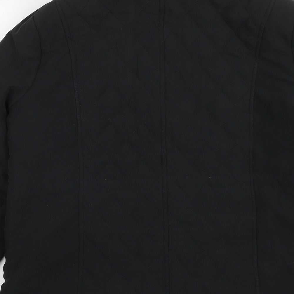 Finesse Womens Black Geometric Jacket Size 14 Zip