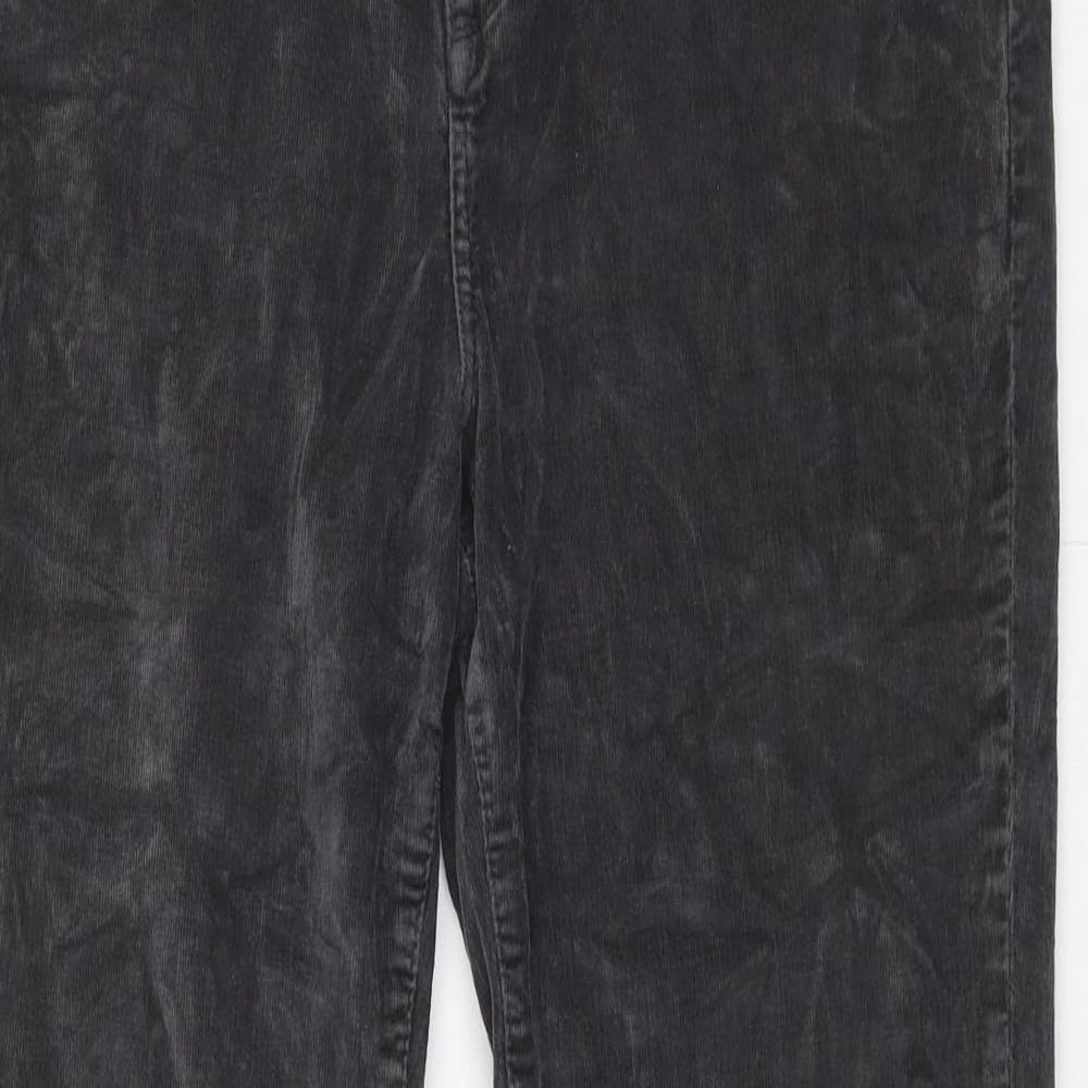 Crew Clothing Womens Grey Cotton Trousers Size 14 Regular Zip