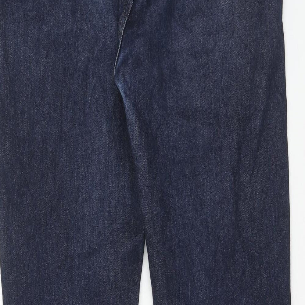 Marks and Spencer Womens Blue Cotton Skinny Jeans Size 10 Regular Zip